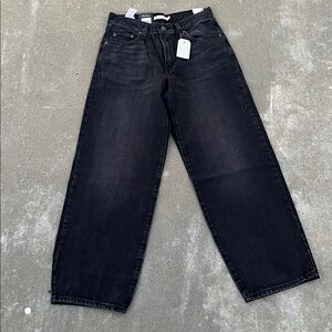 NWT Levi’s Premium Baggy Dad Women’s Jeans in Shrink Up - Black OVERSIZED FIT